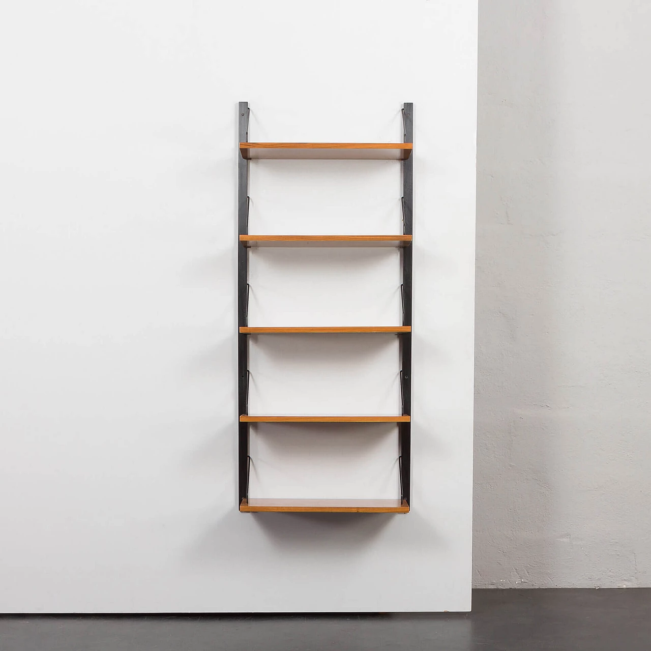 Black solid wood and walnut bookcase by Poul Cadovius, 1960s 4