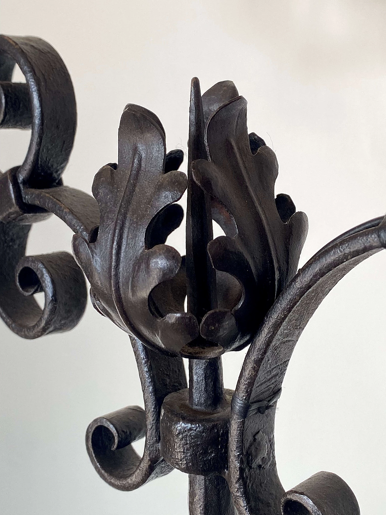 Wrought iron floor candle holder, early 20th century 13