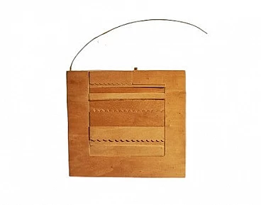 Loft, squared ornamental sculpture in wood and wire, 1970s