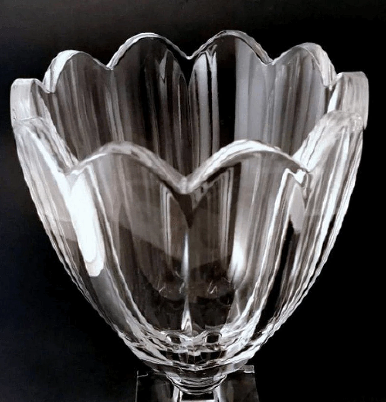 Vaso svedese a tulipano in cristallo, anni '80 7