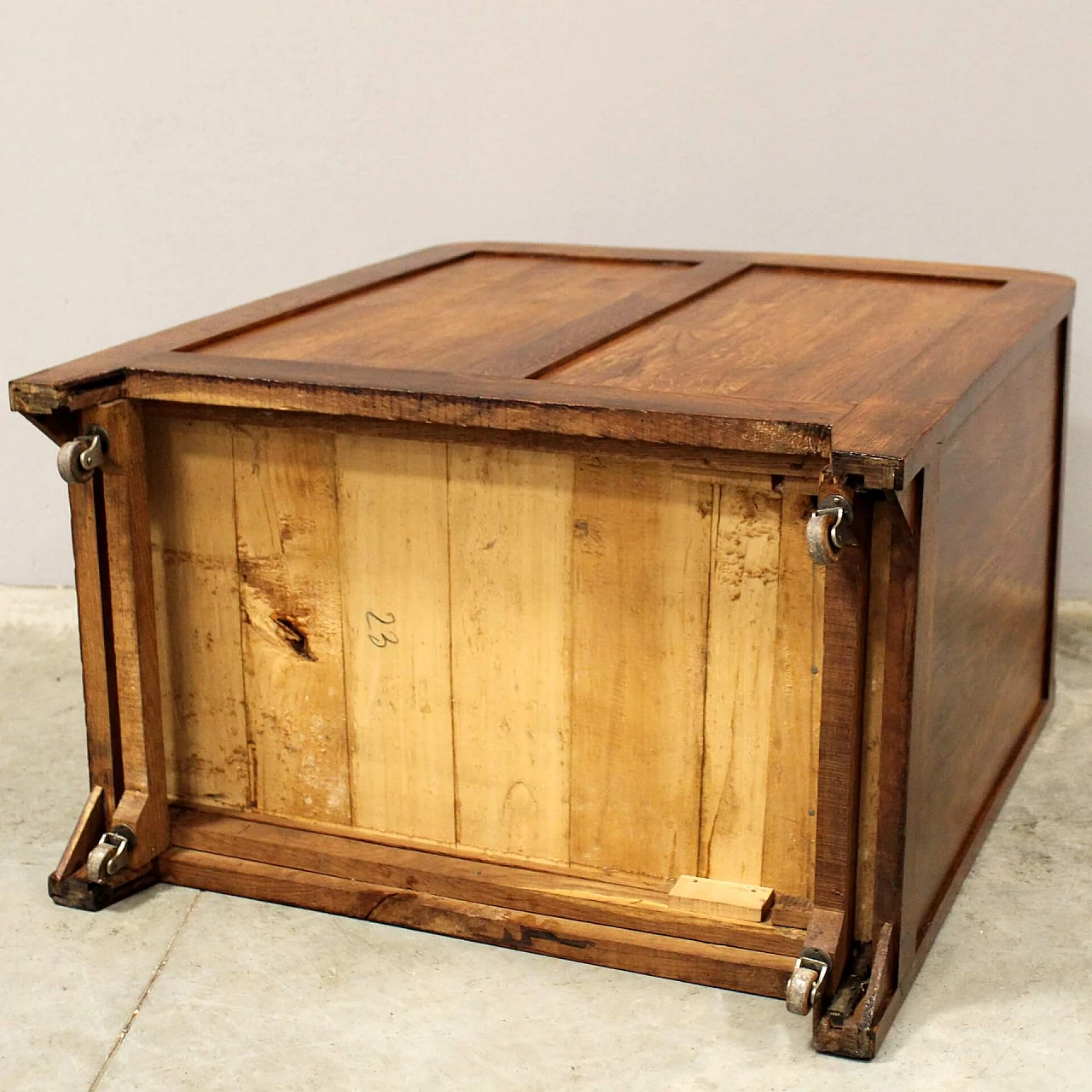 Oak filing cabinet with shutter and drawers, early 20th century 9