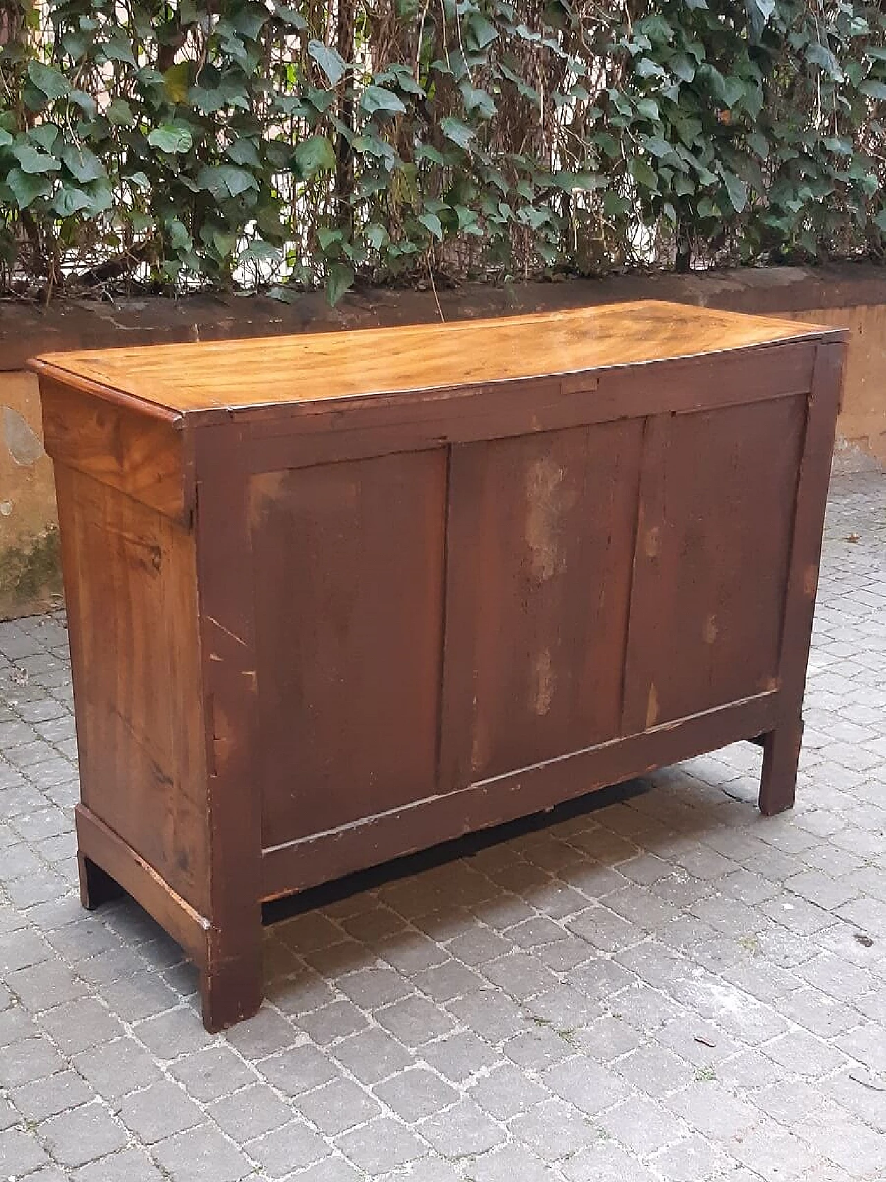 Credenza Luigi Filippo francese in piuma di noce, '800 2
