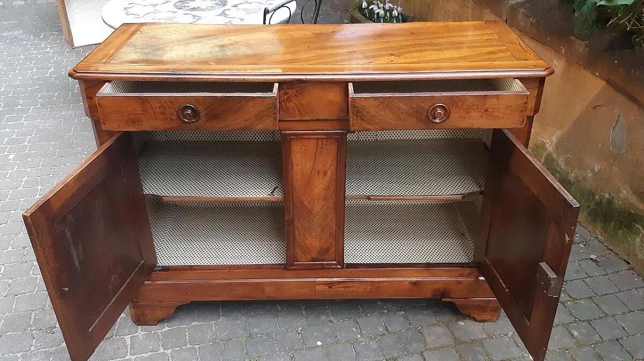 Credenza Luigi Filippo francese in piuma di noce, '800 3