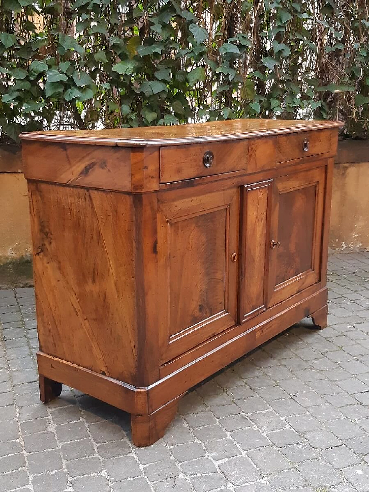 Credenza Luigi Filippo francese in piuma di noce, '800 4