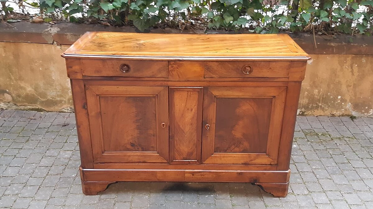 Credenza Luigi Filippo francese in piuma di noce, '800 5