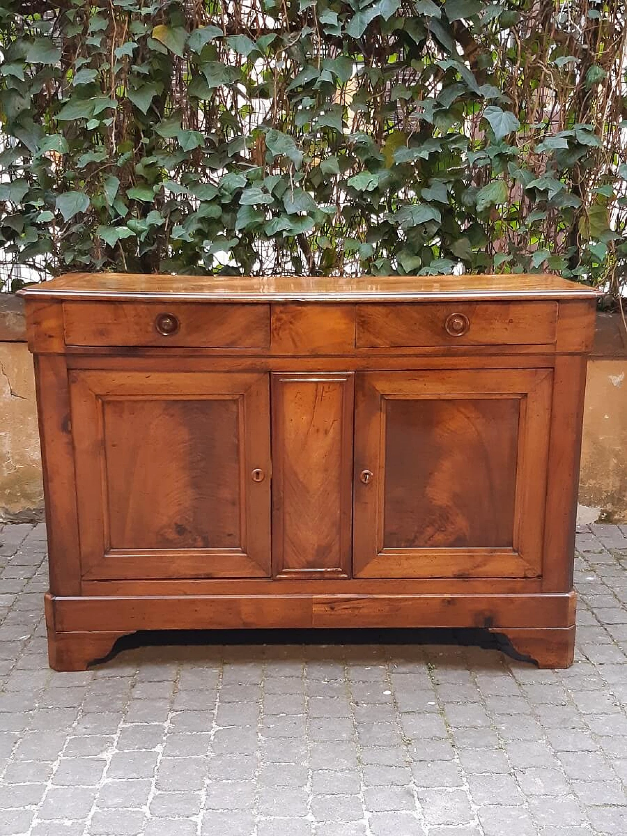 Credenza Luigi Filippo francese in piuma di noce, '800 6