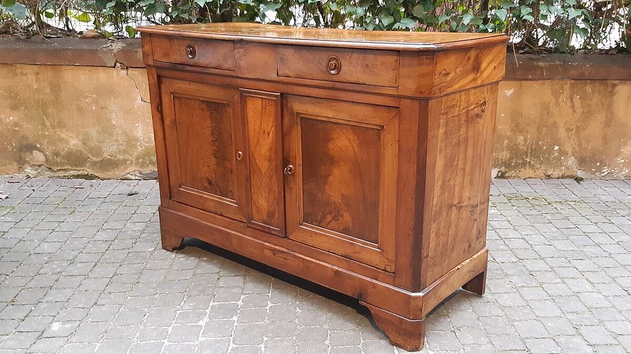 Credenza Luigi Filippo francese in piuma di noce, '800 9