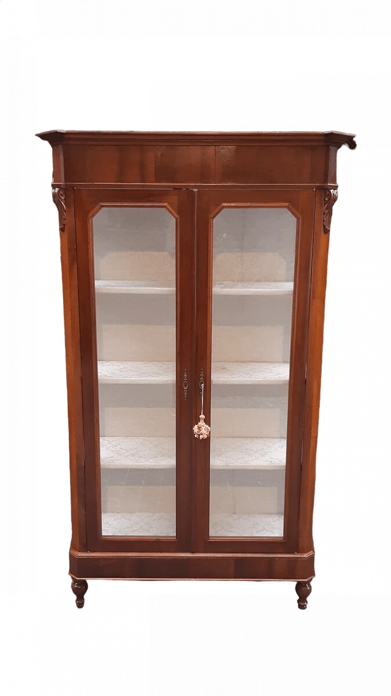 Emilian walnut glass cabinet, second half of the 19th century 10