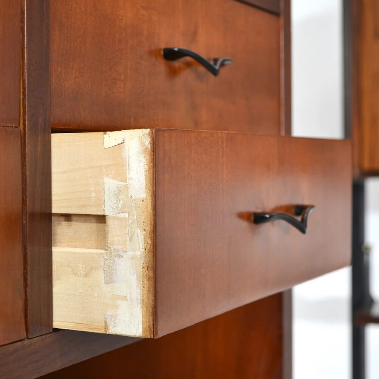 Three-module wooden bookcase, 1950s 3