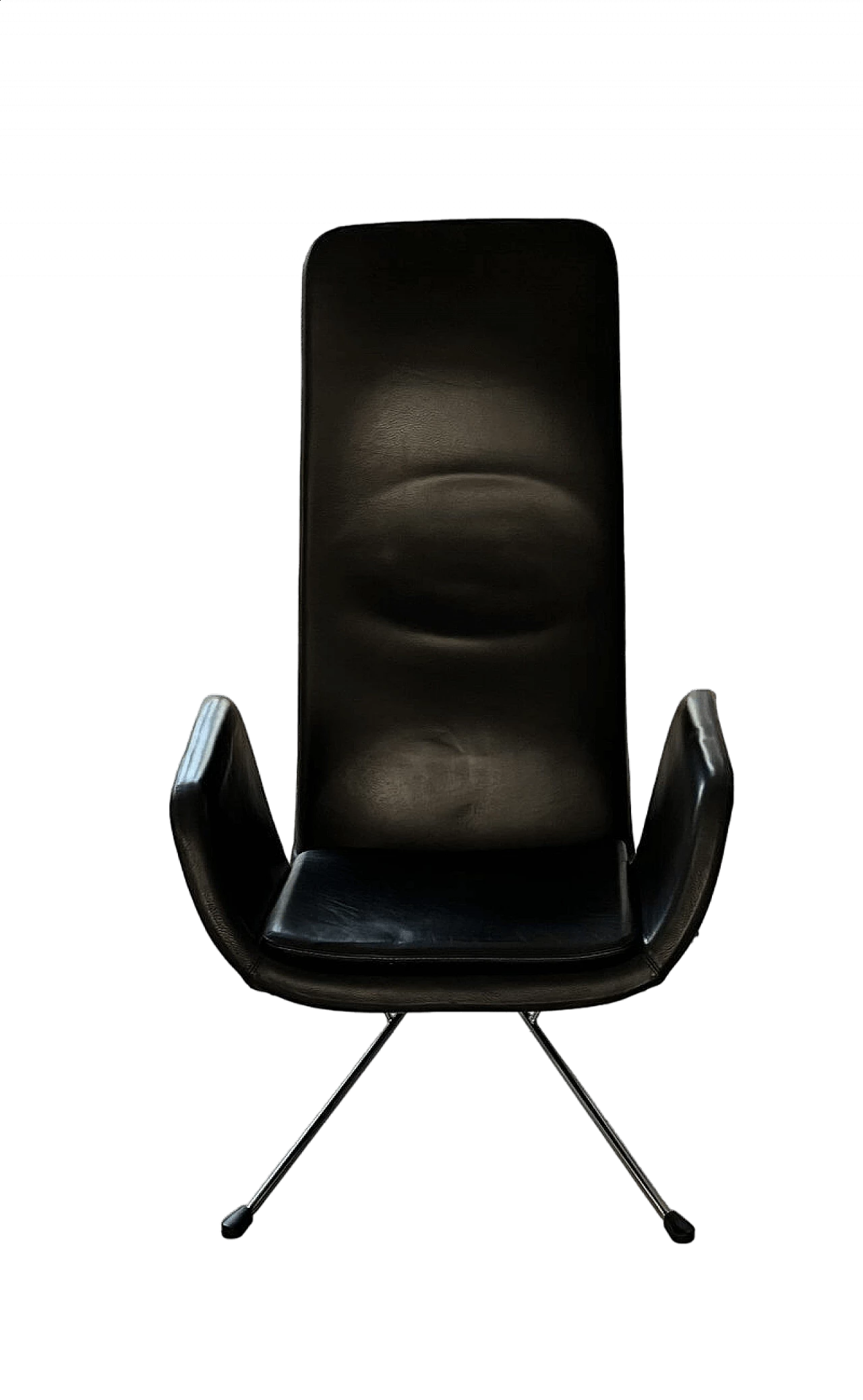 Mylord armchair in black leather by Alfredo Häberli for Zanotta 14
