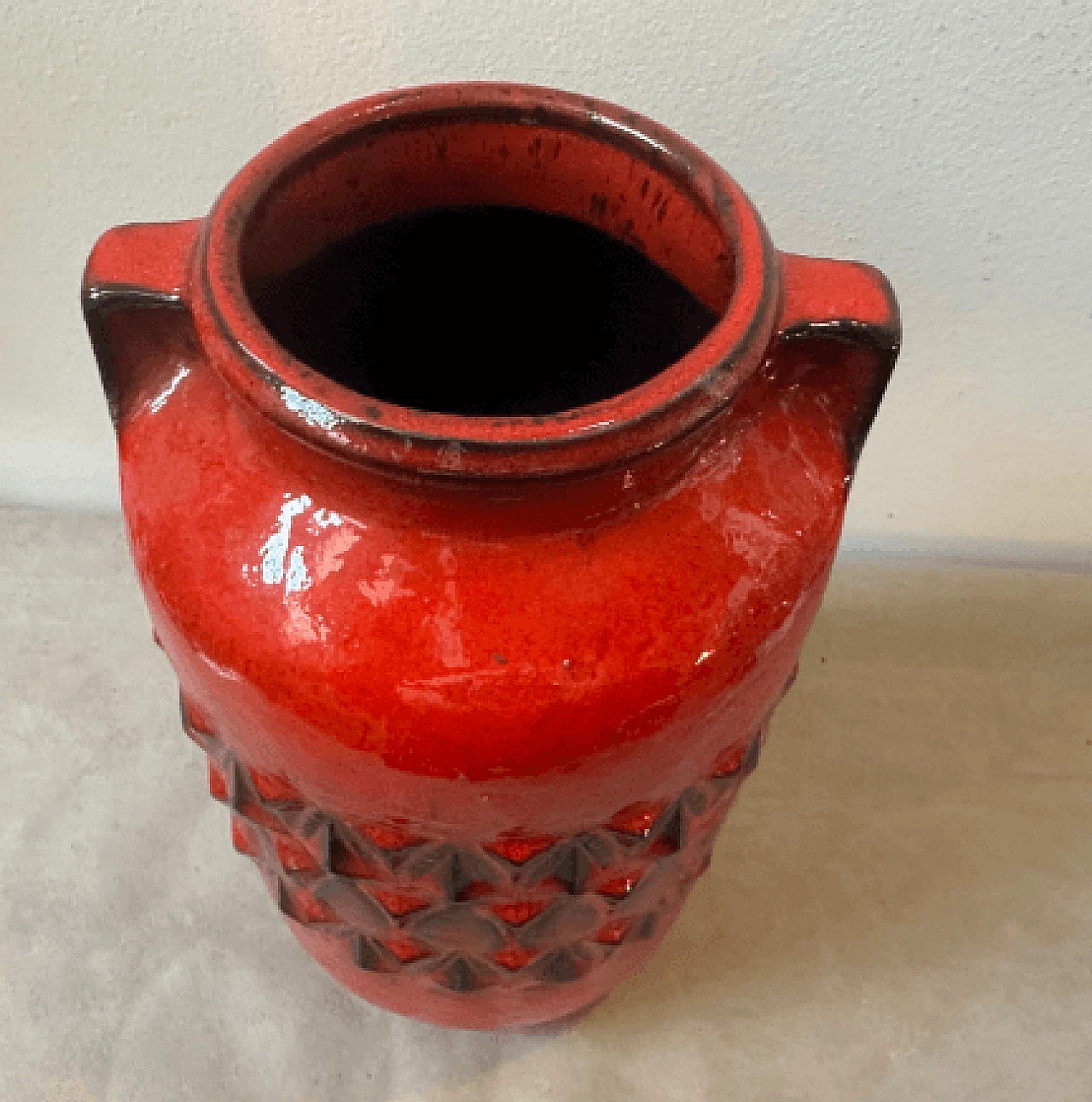 Vaso tedesco in ceramica Fat Lava, anni '70 2