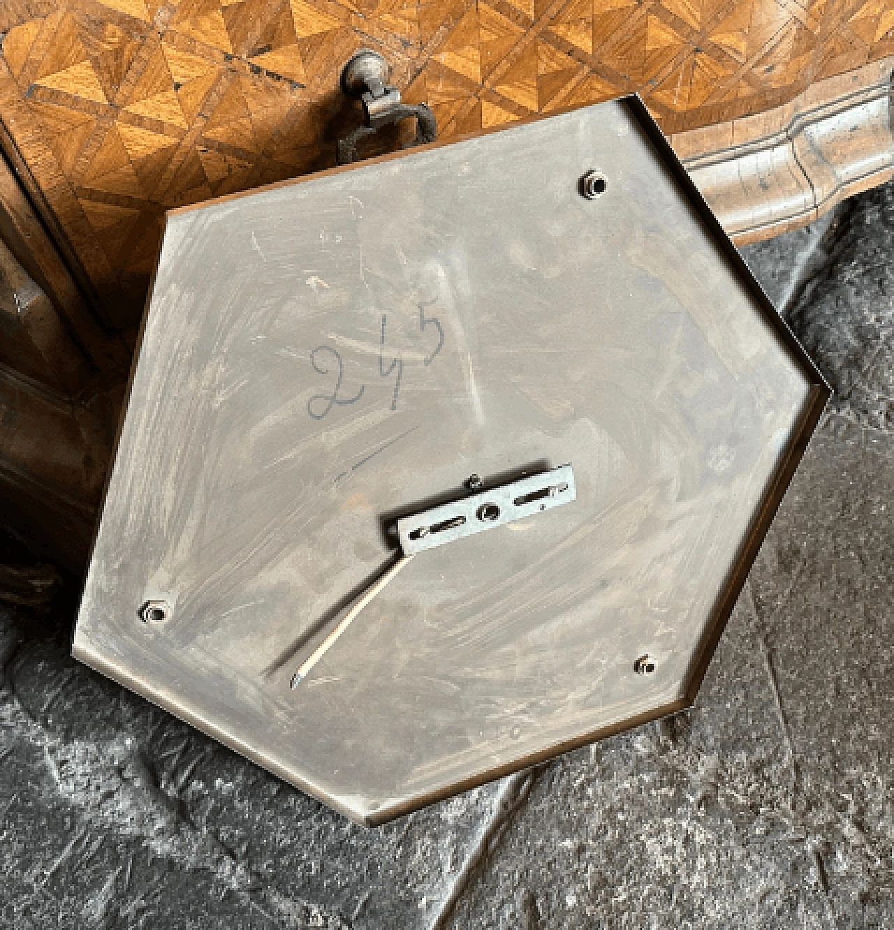 Pair of hexagonal brass and plastic wall lights, 1970s 11