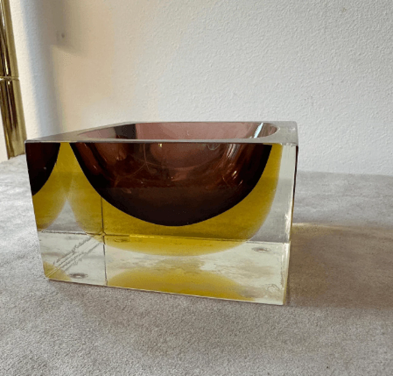 Square submerged Murano glass ashtray by Mandruzzato, 1970s 4