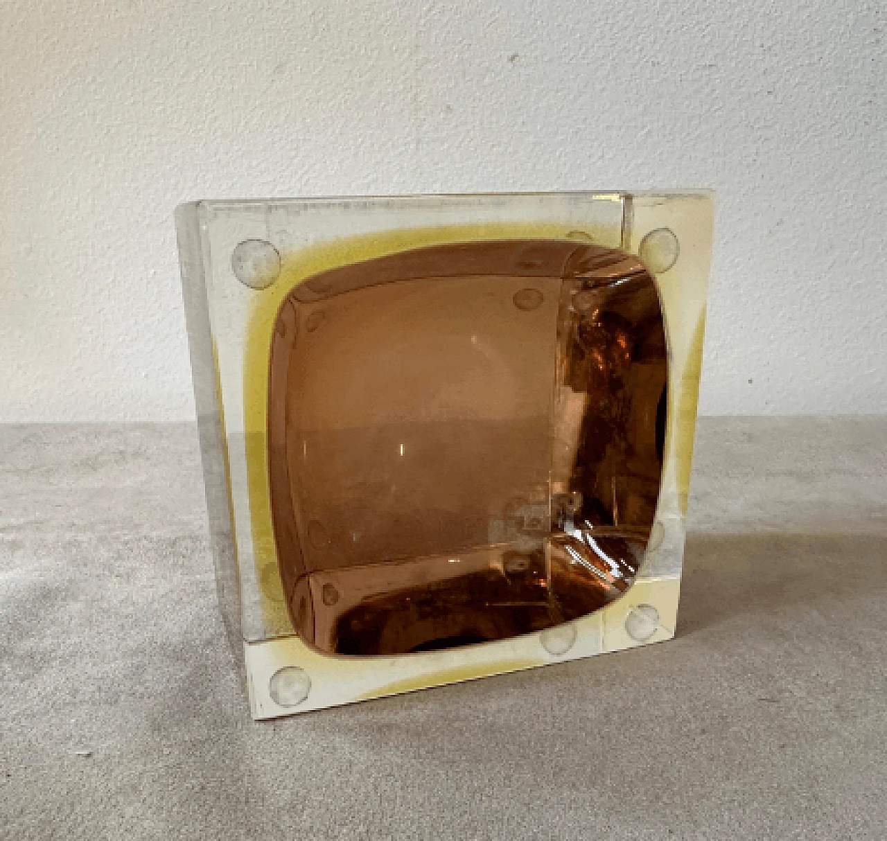 Square submerged Murano glass ashtray by Mandruzzato, 1970s 6