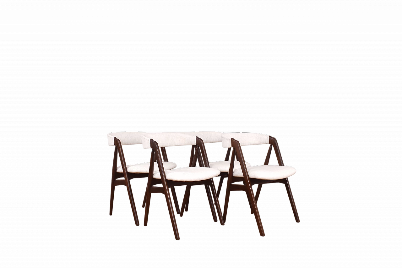 4 Teak 205 dining chairs by Th Harlev for Farstrup, 1960s 14