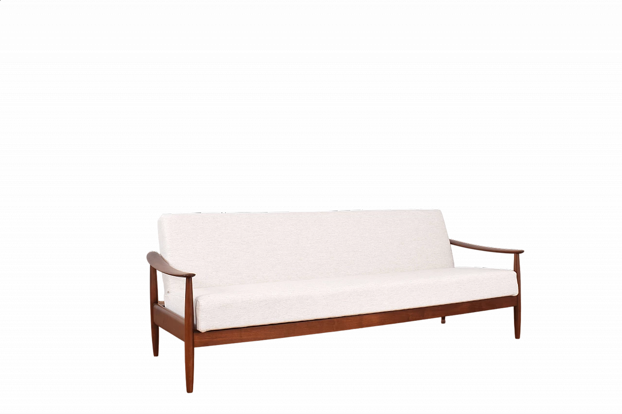 Solid cherry sofa by Carl Straub for Goldfeder, 1950s 17