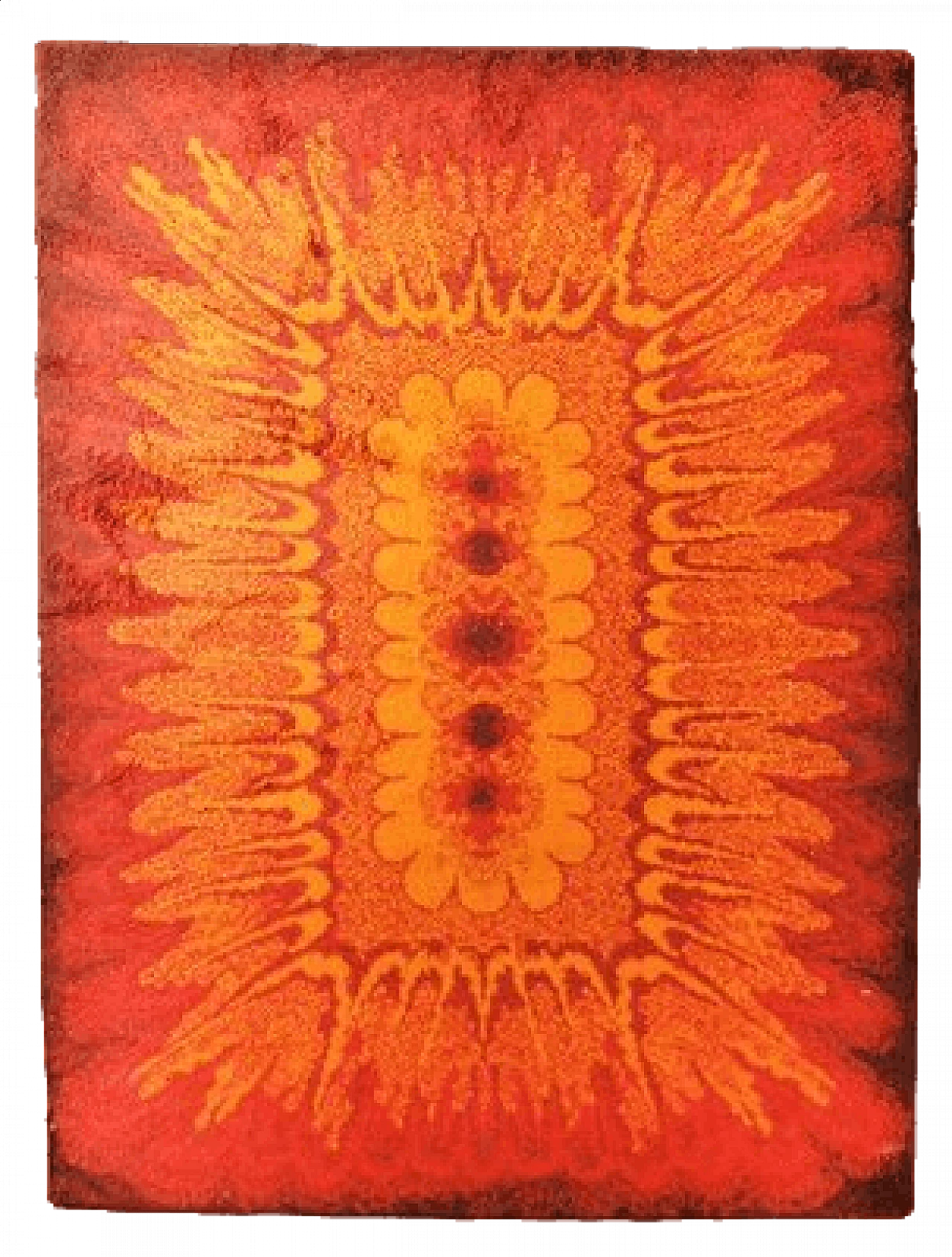 Red and orange Hippie wool rug, 1970s 5