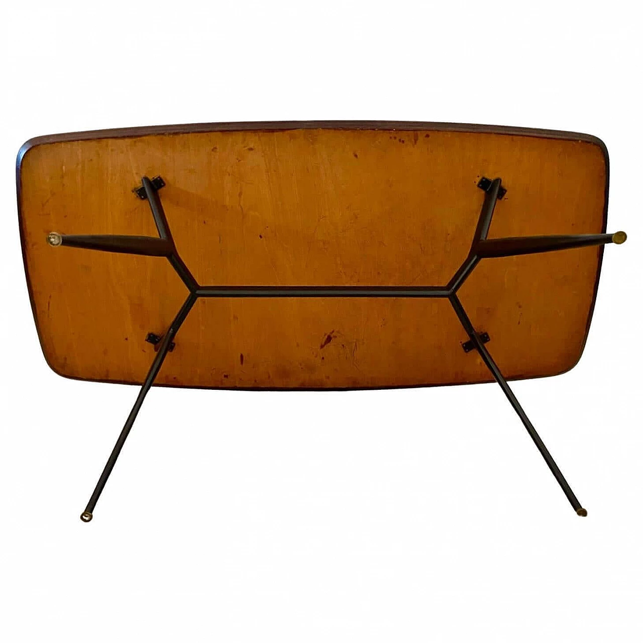 6 Chairs and table in formica, iron and eco-leather, 1960s 17