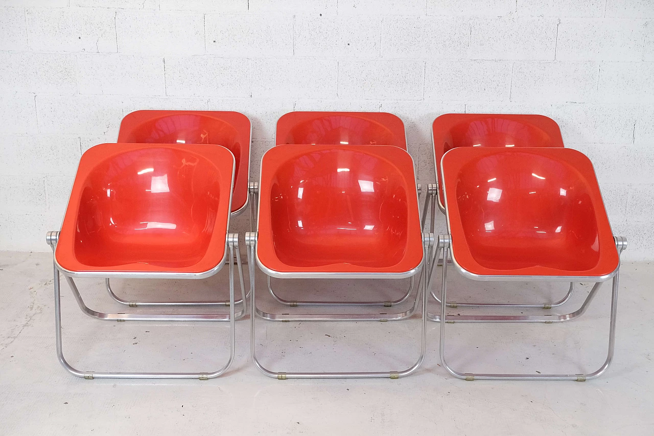 6 Plona folding armchairs by Giancarlo Piretti for Anonima Castelli, 1970s 8
