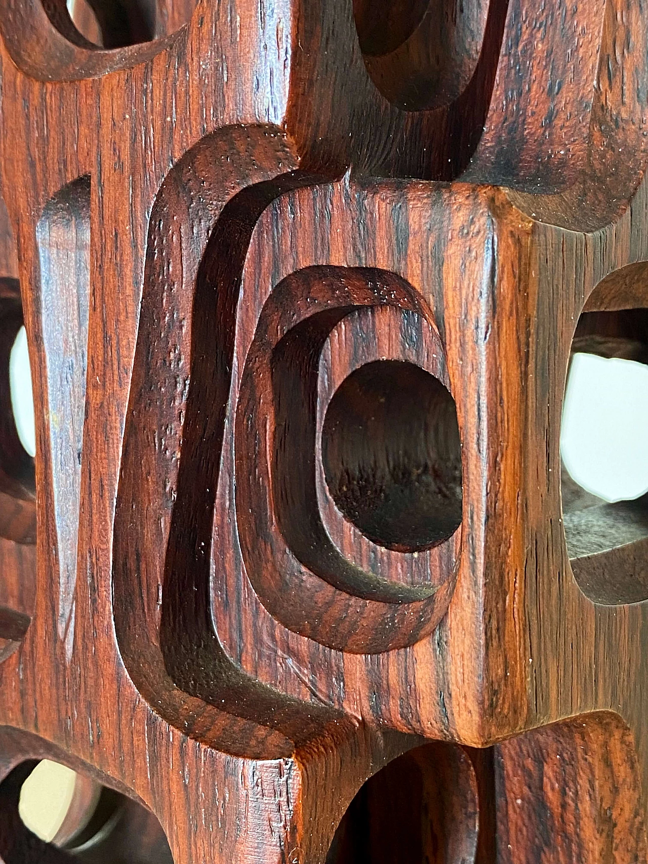 Gianni Pinna, abstract subject, rosewood sculpture, 1960s 1