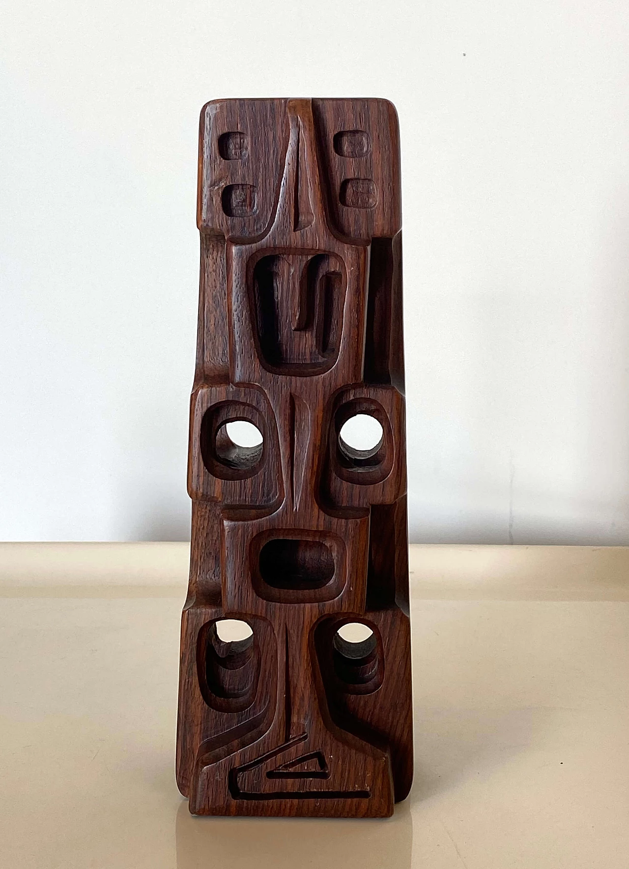Gianni Pinna, abstract subject, rosewood sculpture, 1960s 4