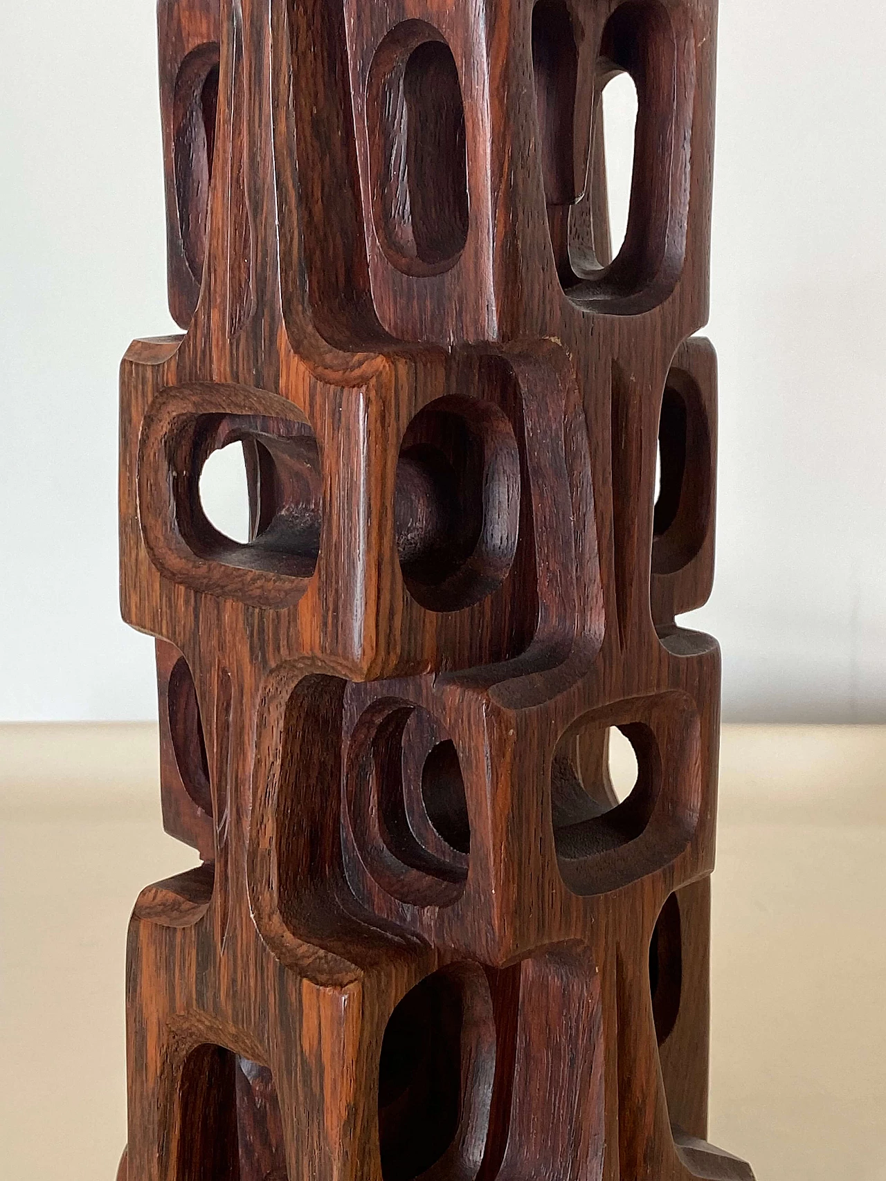 Gianni Pinna, abstract subject, rosewood sculpture, 1960s 7