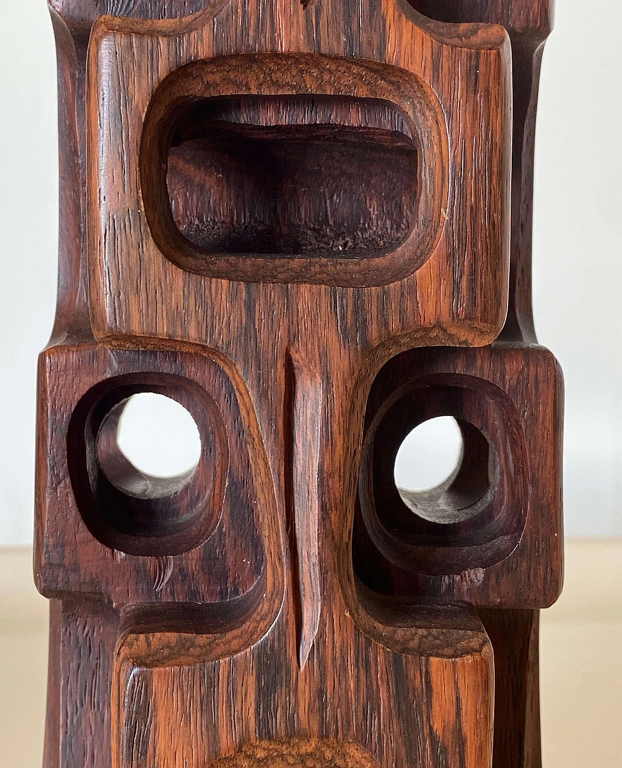 Gianni Pinna, abstract subject, rosewood sculpture, 1960s 8