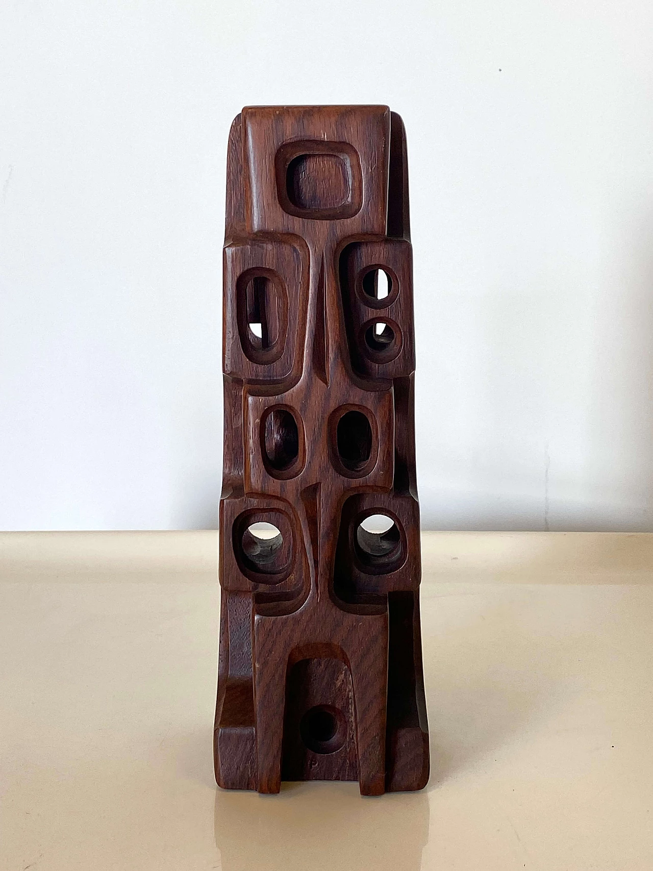 Gianni Pinna, abstract subject, rosewood sculpture, 1960s 12