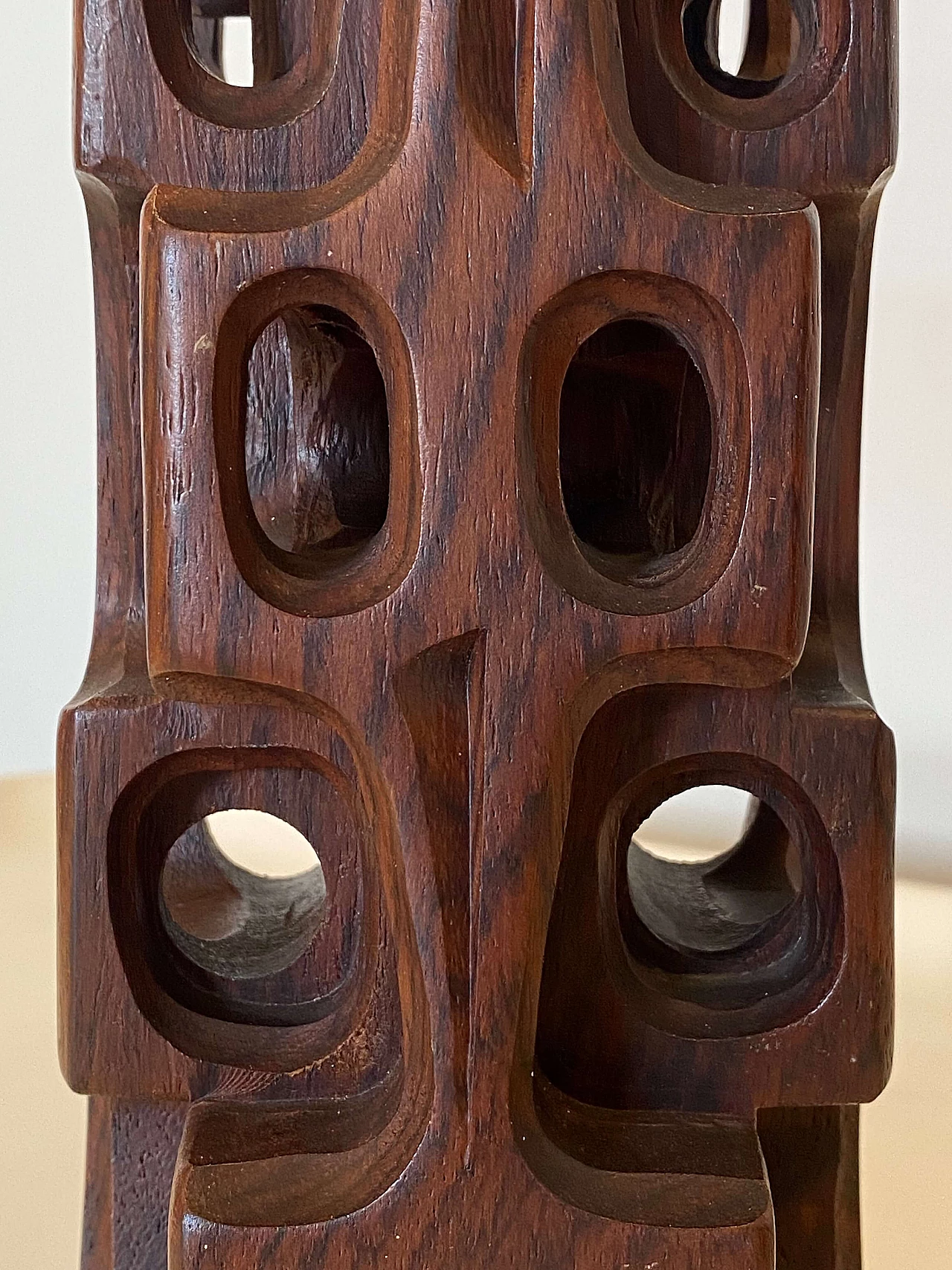 Gianni Pinna, abstract subject, rosewood sculpture, 1960s 17