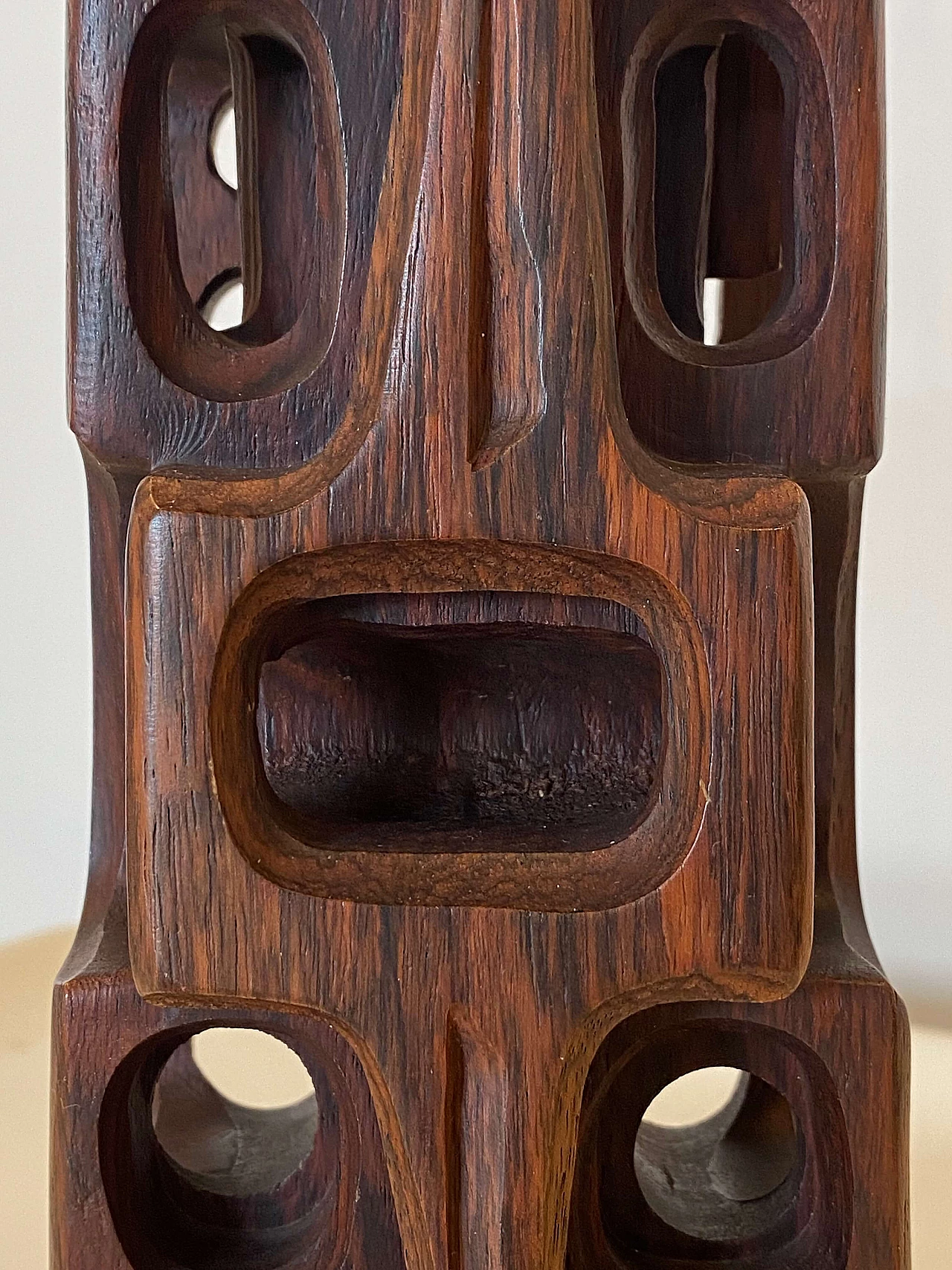 Gianni Pinna, abstract subject, rosewood sculpture, 1960s 20