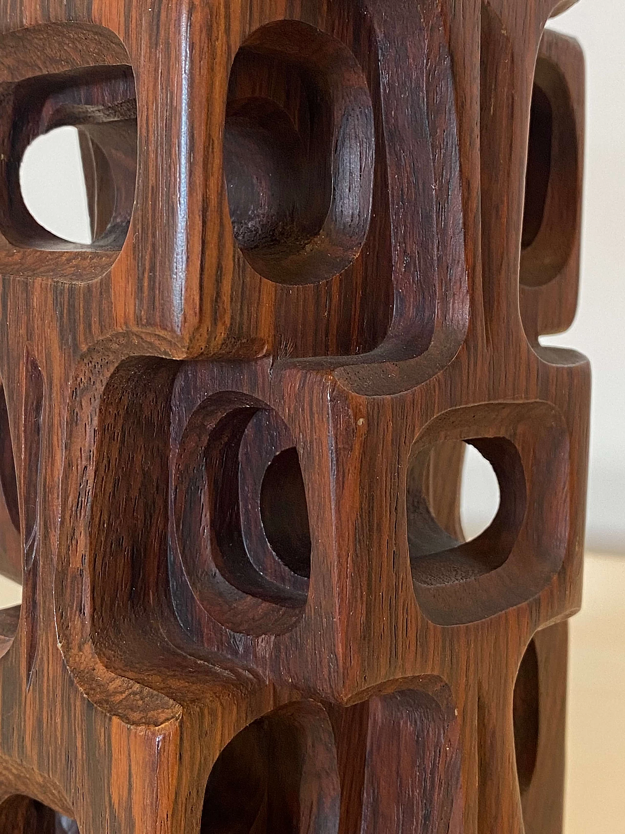 Gianni Pinna, abstract subject, rosewood sculpture, 1960s 21
