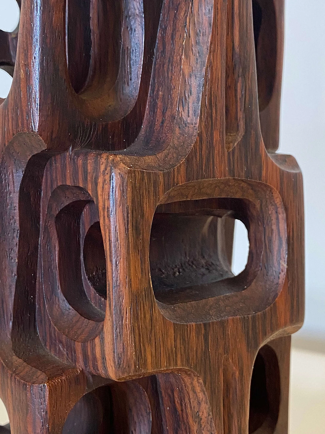 Gianni Pinna, abstract subject, rosewood sculpture, 1960s 22