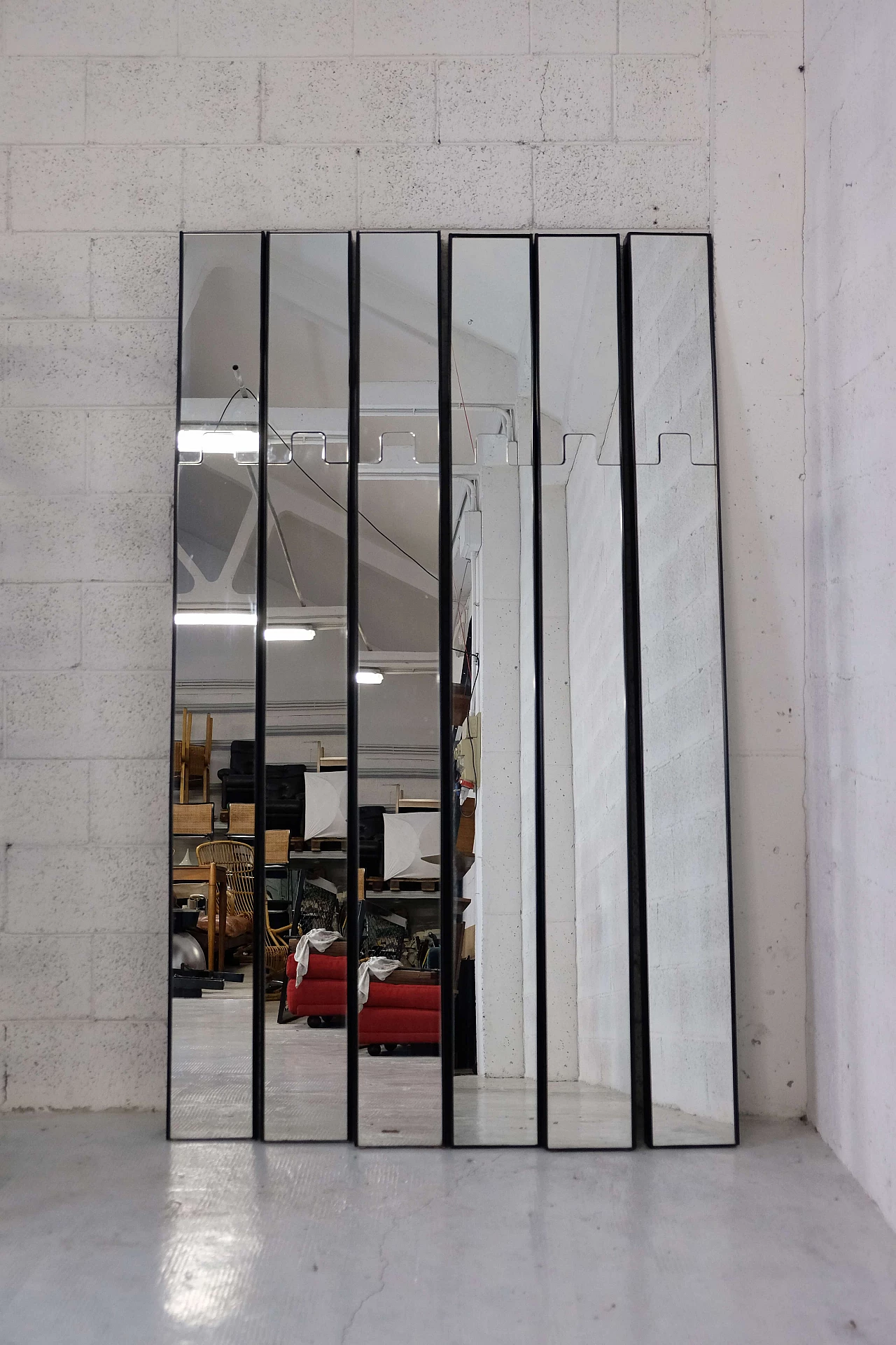 6 Specchi modulari Gronda con appendiabiti di Luciano Bertoncini per Elco, anni '70 2