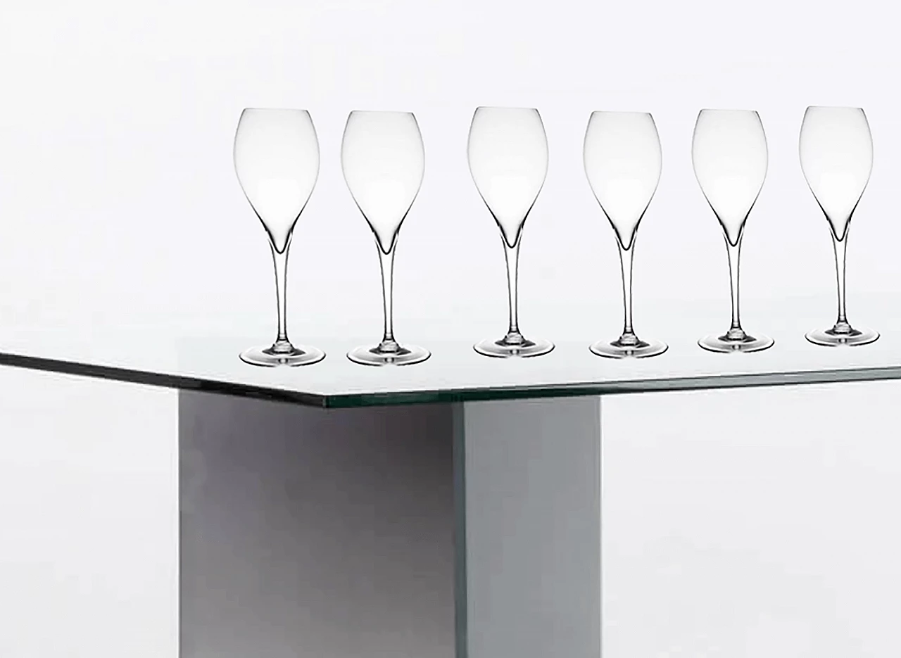 6 Champagne glasses in crystal by Baccarat 4