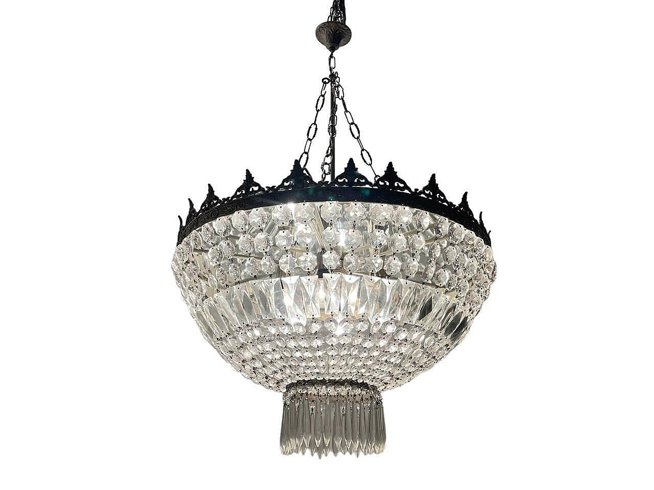Six-light crystal chandelier, 1950s 1