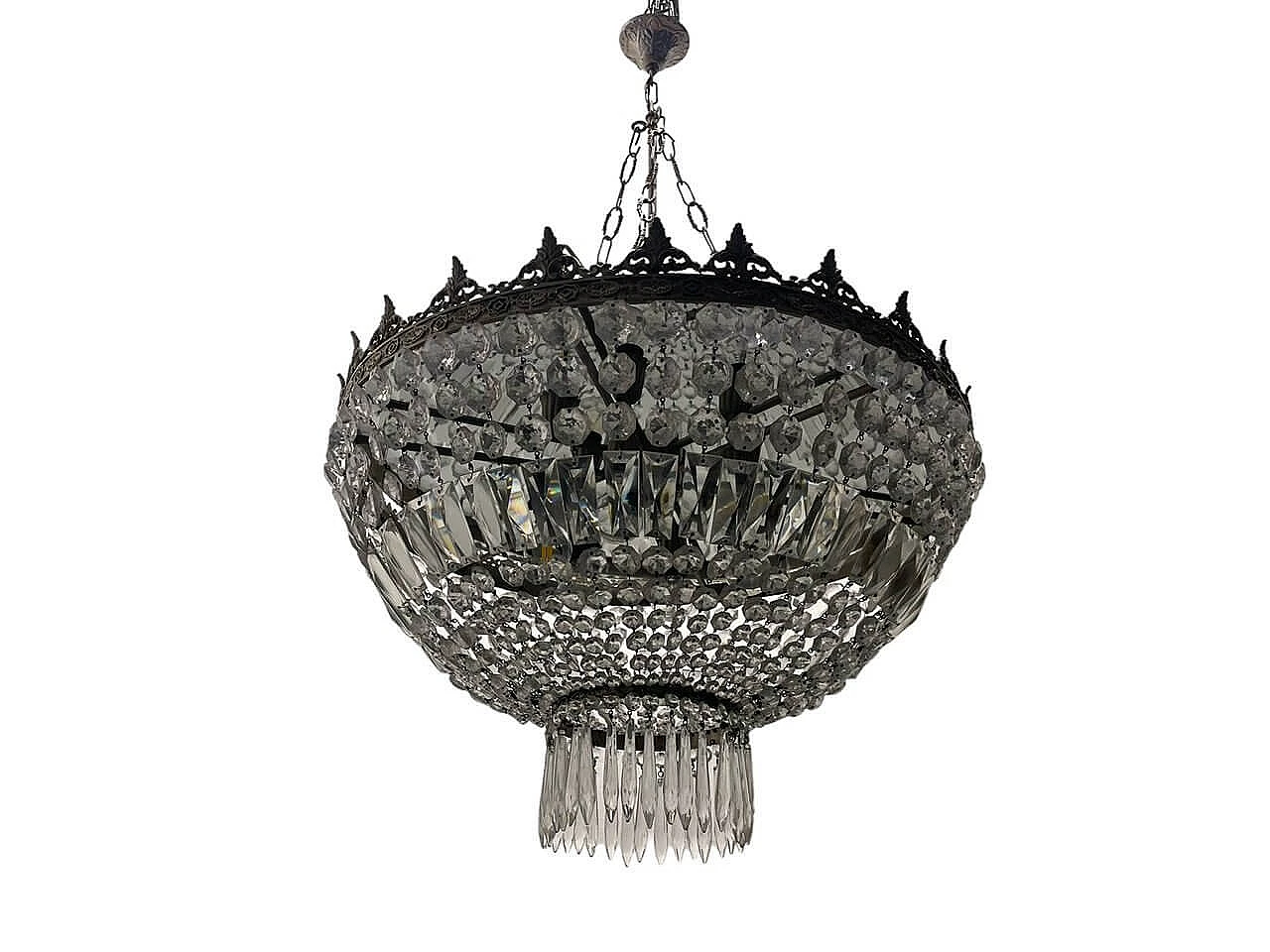 Six-light crystal chandelier, 1950s 2