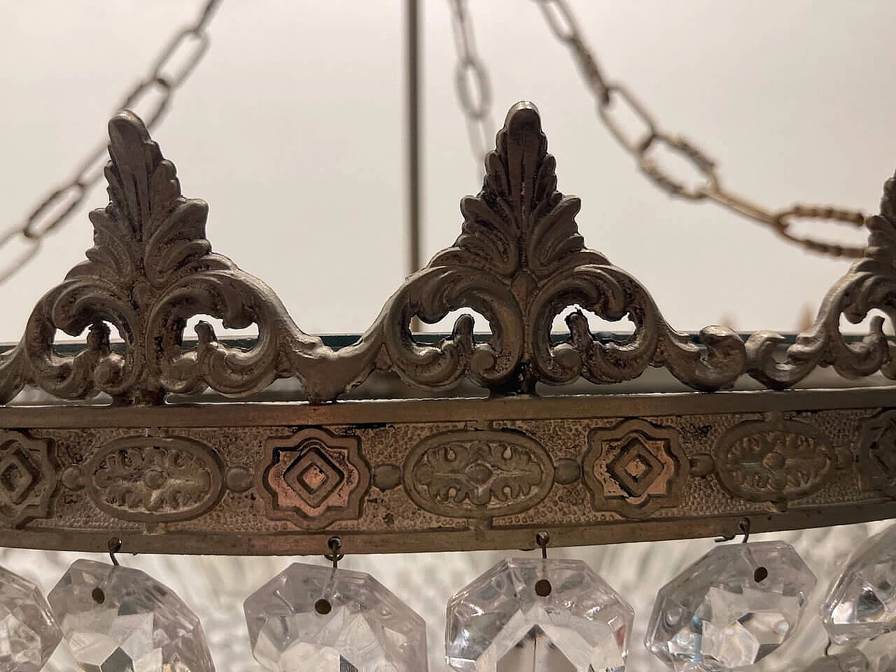 Six-light crystal chandelier, 1950s 7