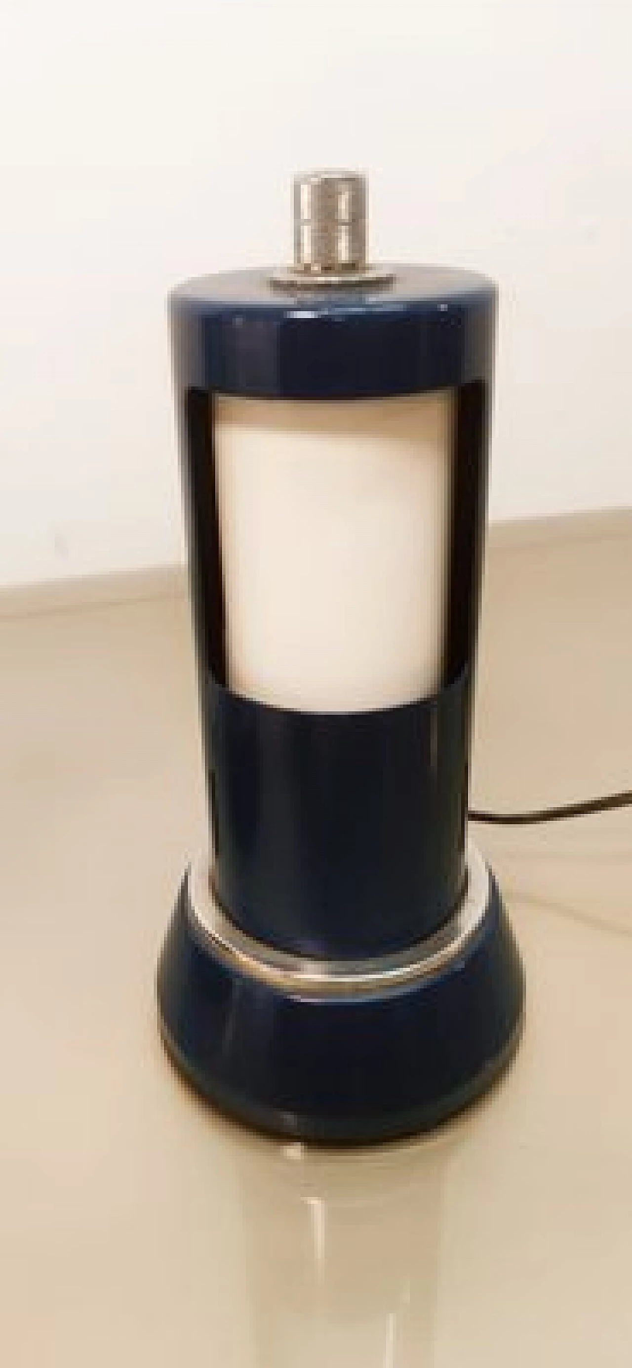 Blue and white metal table lamp, 1960s 3