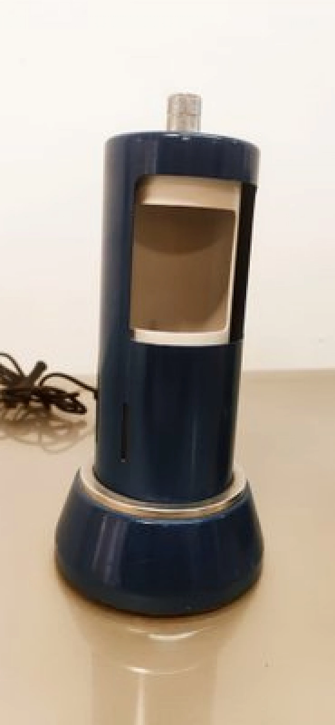 Blue and white metal table lamp, 1960s 4