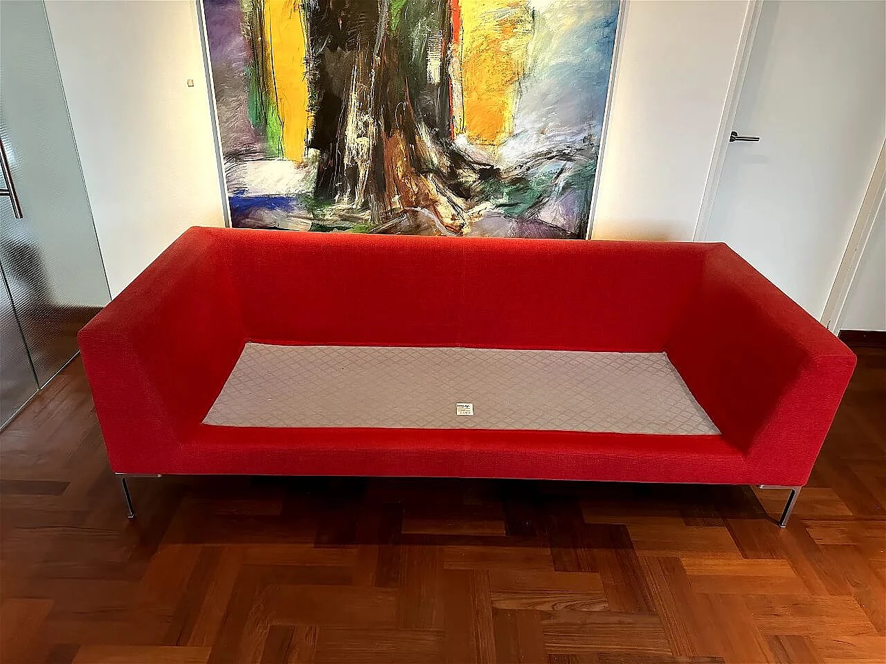 CH228 Charles sofa in red Maxalto-Cat cotton by Antonio Citterio for B&B Italia 7