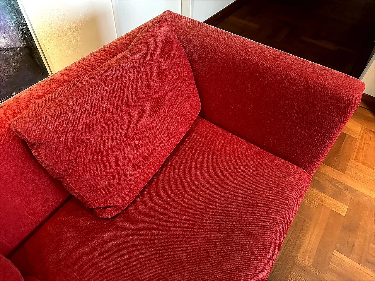 CH228 Charles sofa in red Maxalto-Cat cotton by Antonio Citterio for B&B Italia 20