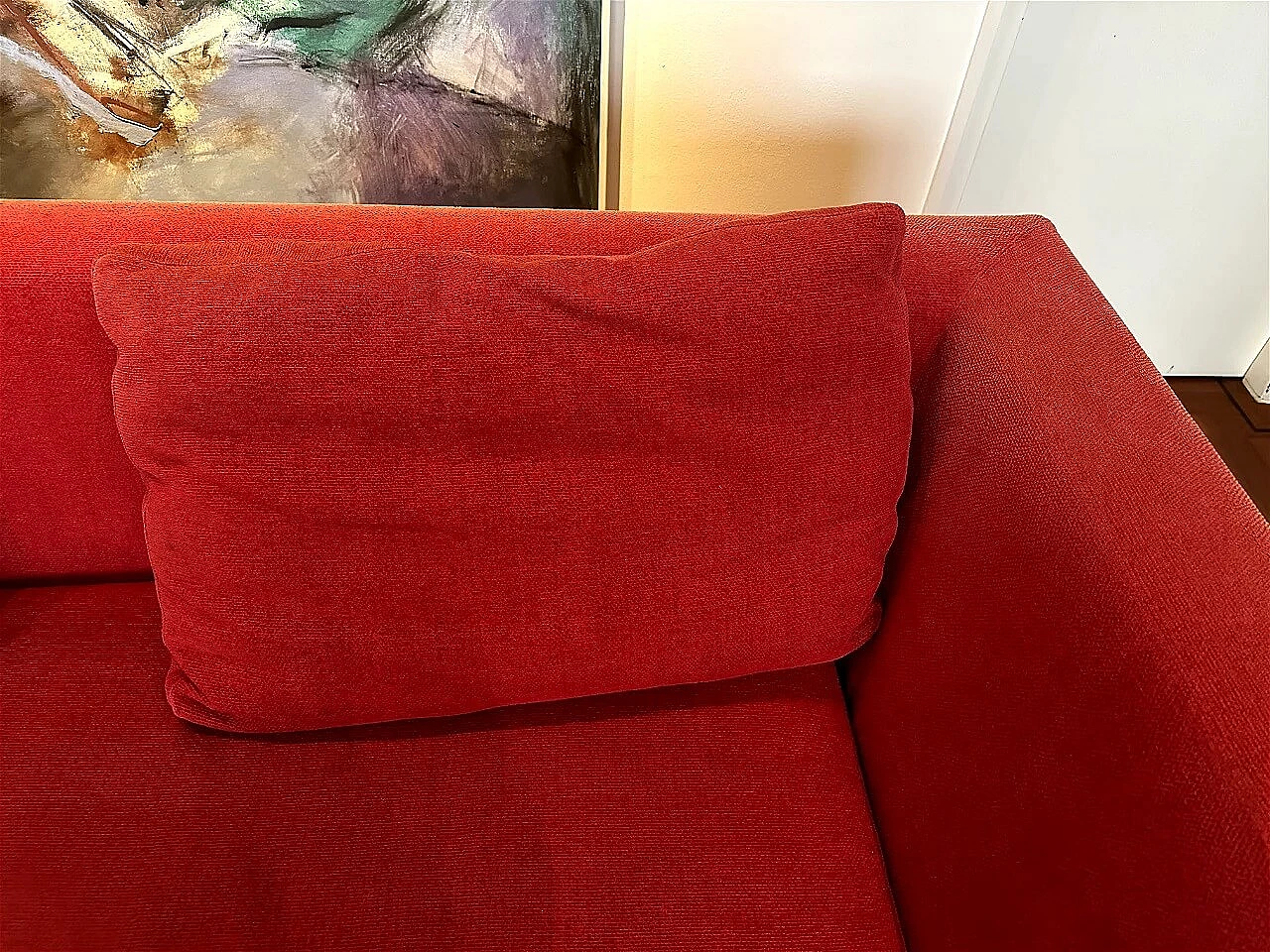 CH228 Charles sofa in red Maxalto-Cat cotton by Antonio Citterio for B&B Italia 23