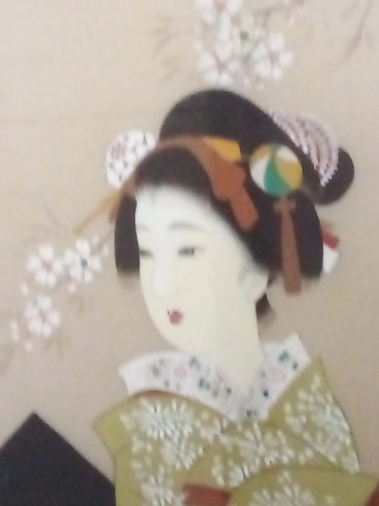 Japanese painting on silk depicting geisha, late 19th century 7