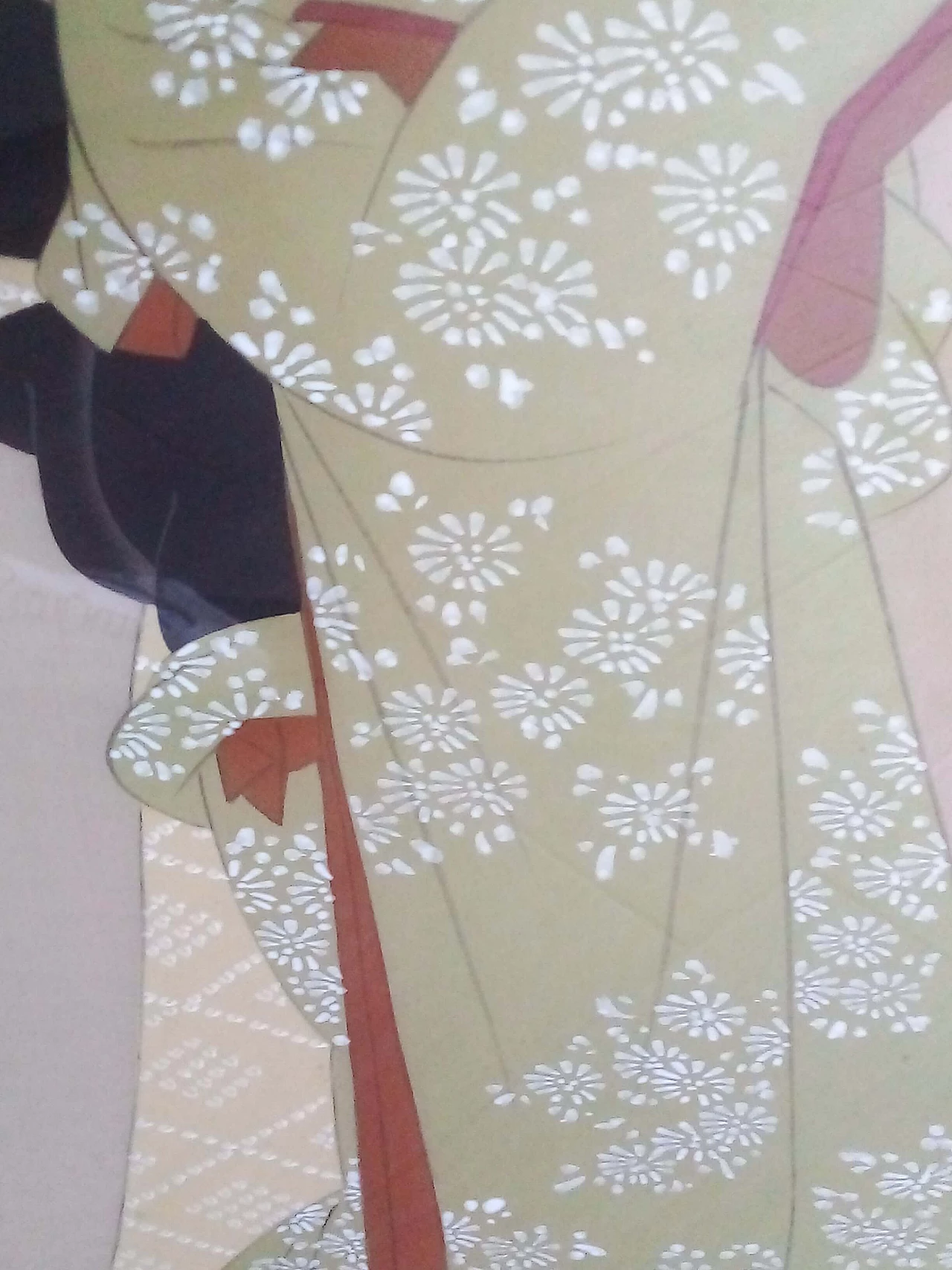 Japanese painting on silk depicting geisha, late 19th century 9
