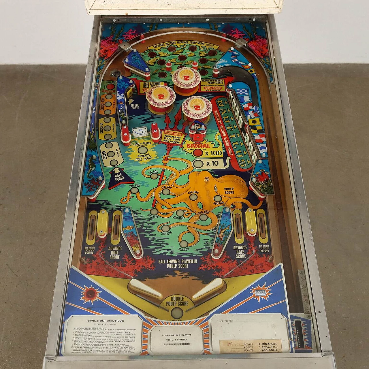 Nautilus pinball in wood and metal by Zaccaria, 1970s 4