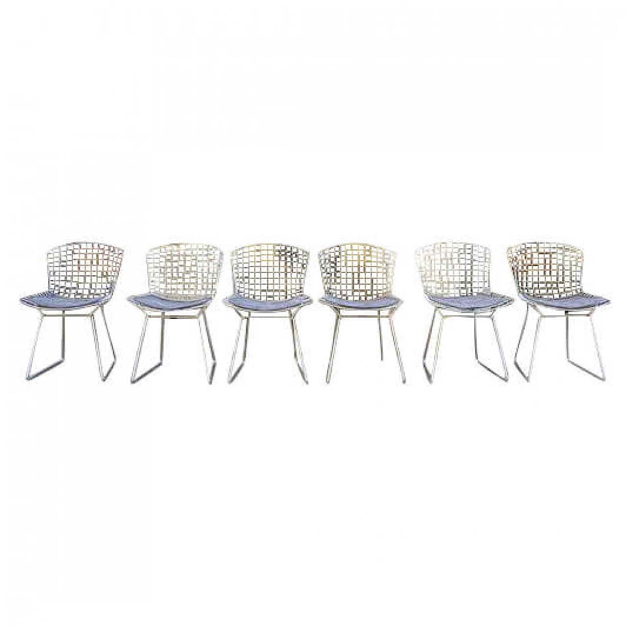 6 Nr. 420 chairs by Harry Bertoia for Knoll International, 1950s 10