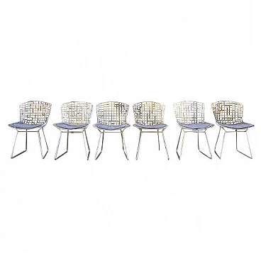 6 Nr. 420 chairs by Harry Bertoia for Knoll International, 1950s