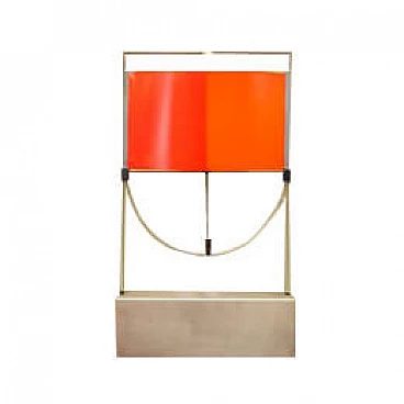 Table lamp with steel structure and plastic lampshade, 1990s
