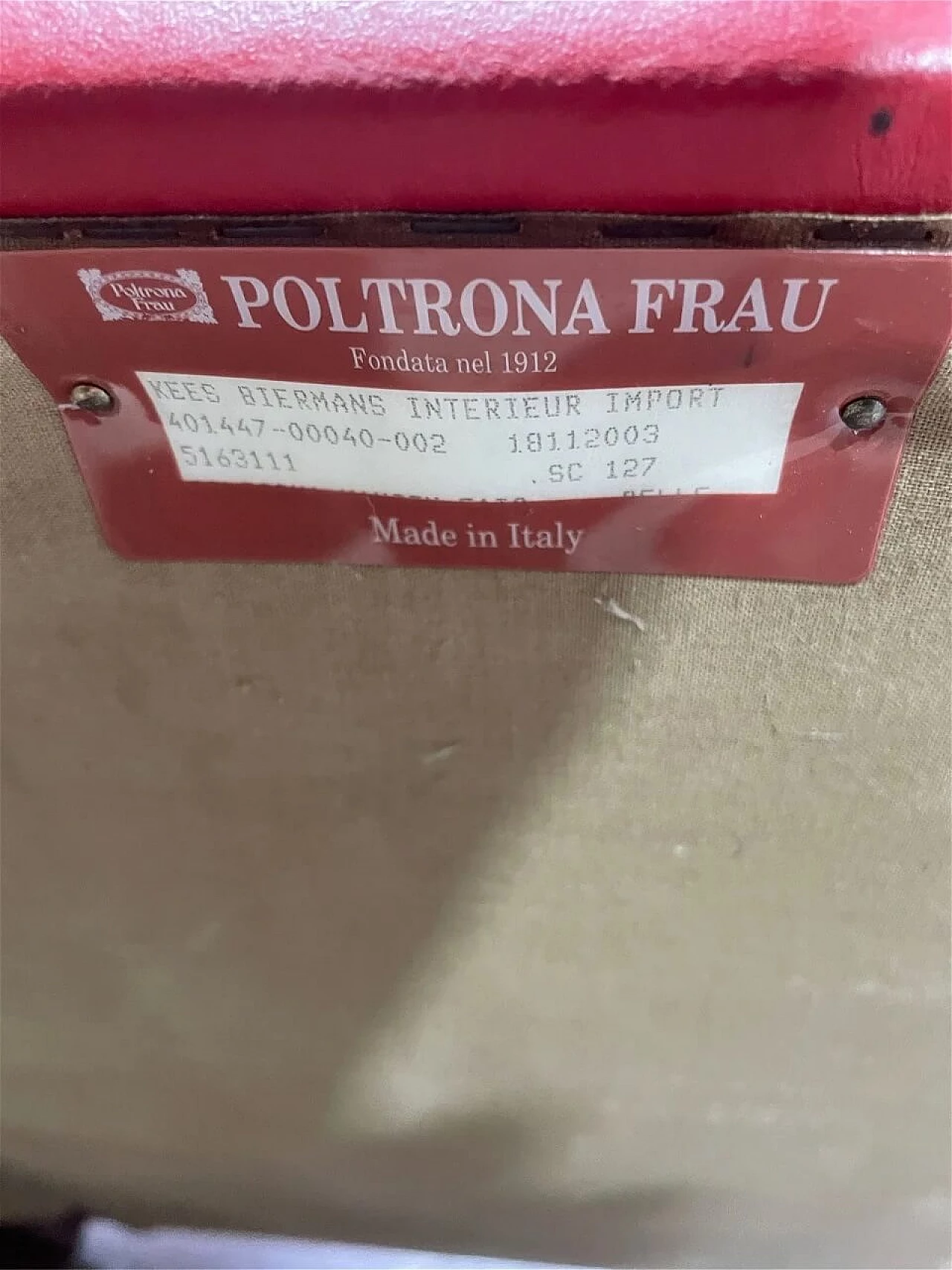 Poltrona Vanity Fair 904 di Renzo Frau per Poltrona Frau, anni '90 10