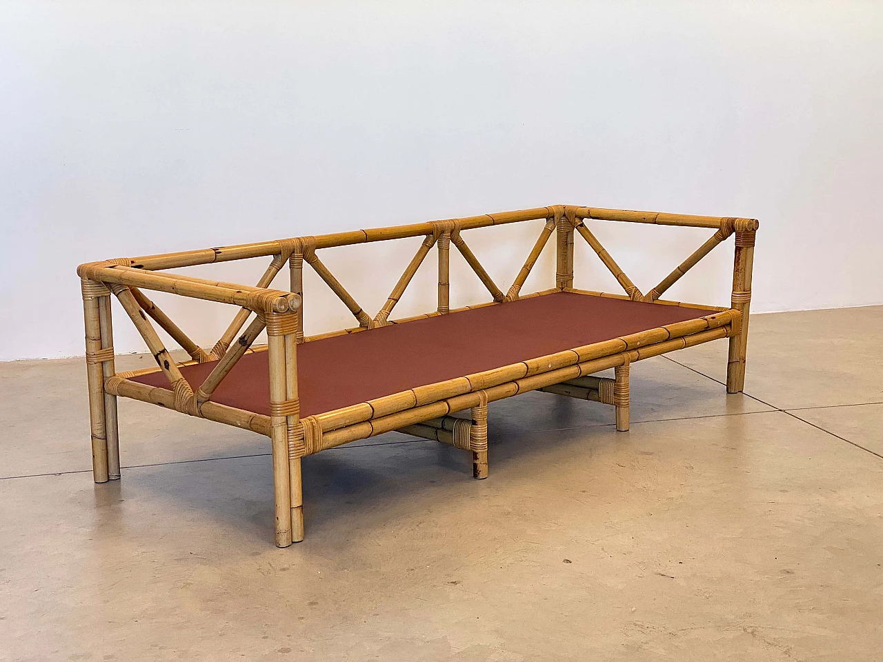 Bamboo sofa, 1970s 4